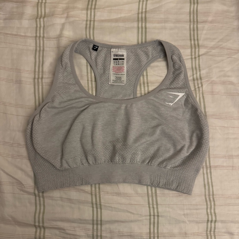 Gymshark Gray Sports Bra and Shorts